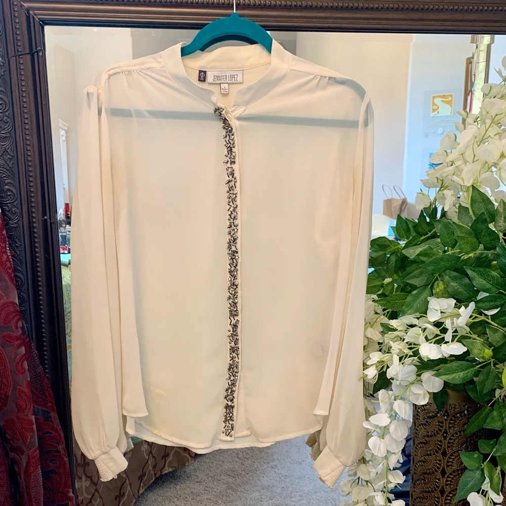 Jennifer Lopez Chiffon Business Casual Top